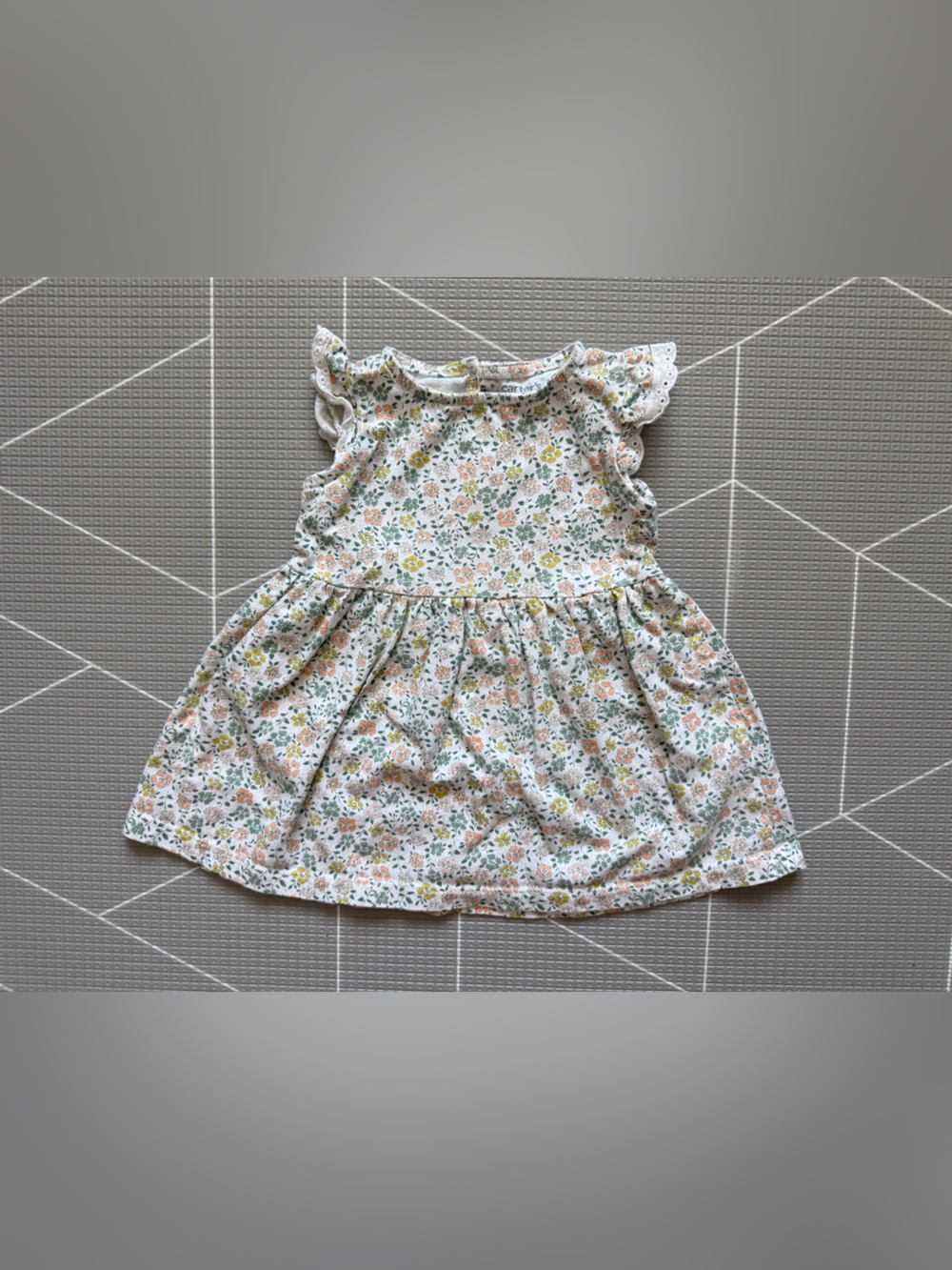 Carter's|Baby girl/toddler ditsy Floral eyelet Ruffle short sleeve Dress,cotton•